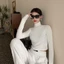 Áo Croptop Giữ Nhiệt Cổ Lọ Dài Tay RANSHI Dáng Basic 2 Màu Đen Và Trắng Dễ Phối Đồ Phong Cách Cá Tính - RA203