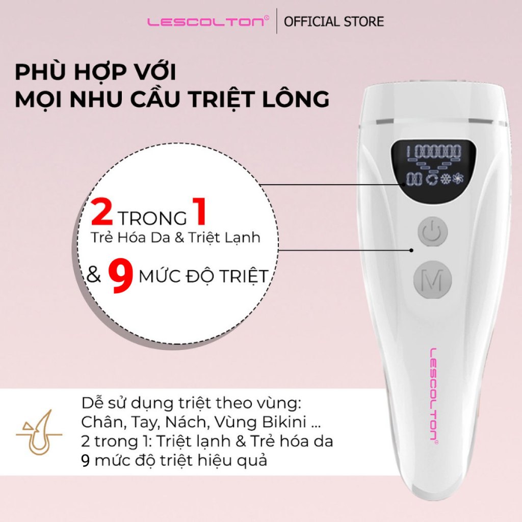 Ảnh Máy triệt lông lạnh 9 MỨC mini vĩnh viễn LESCOLTON  tích hợp 3 chức năng triệt lạnh,trẻ hóa da, hỗ trợ trị thâm 2024 3