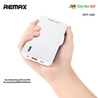 Sạc dự phòng REMAX 20000mAh sạc nhanh công suất cao 20W RPP-288 - dành cho điện thoại, máy tính bảng