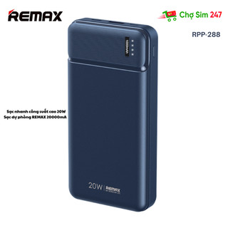 Sạc dự phòng REMAX 20000mAh sạc nhanh công suất cao 20W RPP-288 - dành cho điện thoại, máy tính bảng