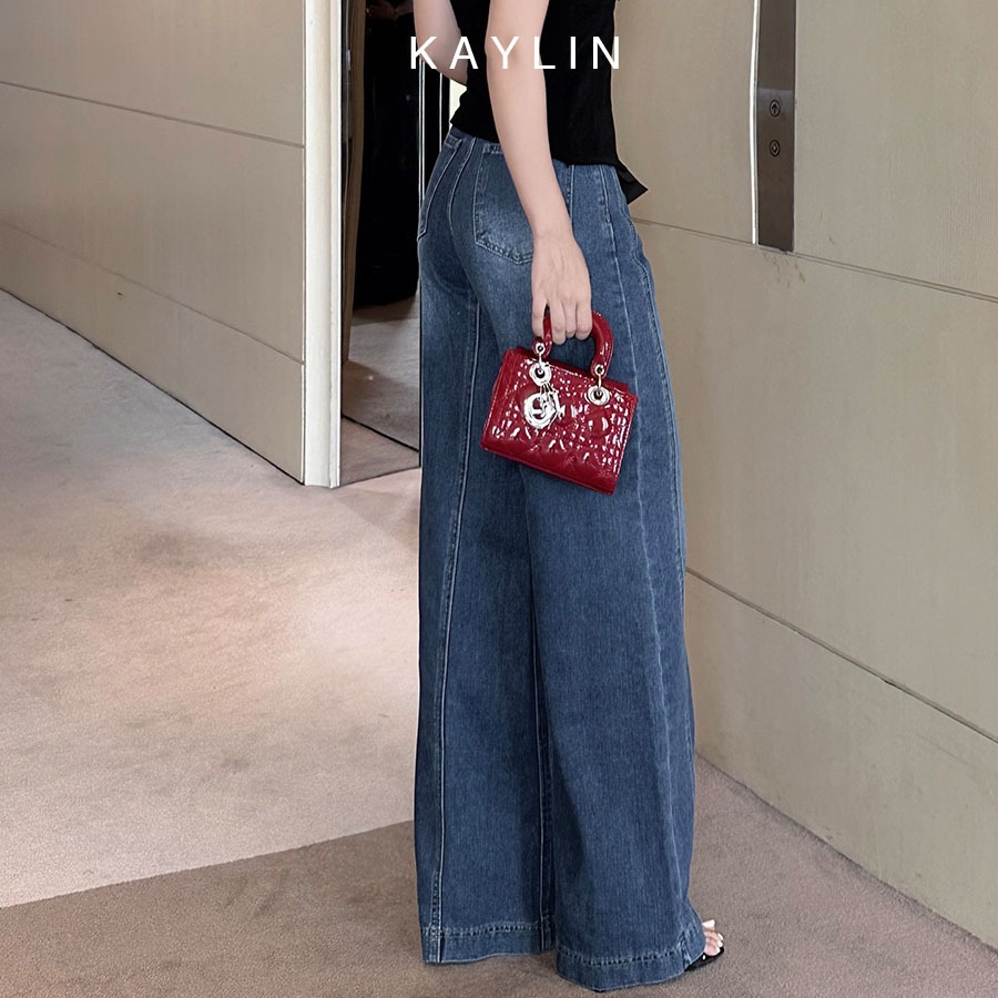 Ảnh Quần JEAN KAYLIN Basic form suông ống loe chất vải denim dầy dặn phong cách - N2153 4