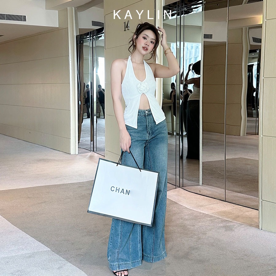 Ảnh Quần JEAN KAYLIN Basic form suông ống loe chất vải denim dầy dặn phong cách - N2153 3