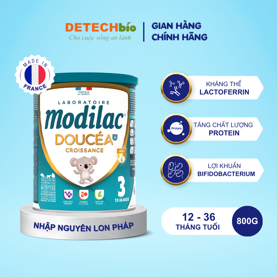 Sữa bột Modilac Doucéa Nội Địa Pháp số 1, 2, 3 800g