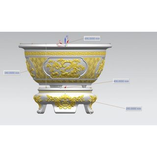 Khuôn đúc chậu tròn rộng 69 cm chất liệu nhựa abs