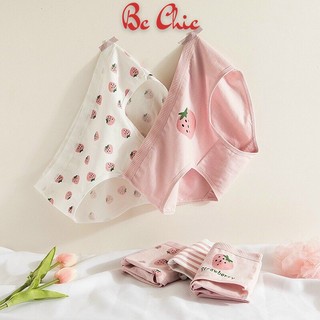 Quần lót cute nữ Q 716 cotton kháng khuẩn hoạ tiết dâu tây BC_CHIC LINGERIE