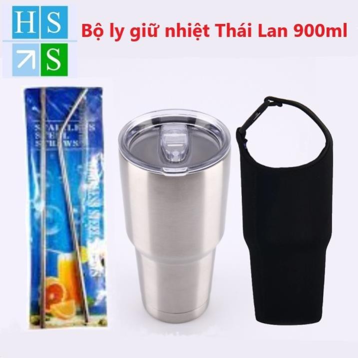 Ly Giữ Nhiệt Yeti Thái Lan 900ml Kèm Túi Xách, 2 Ống Hút Và Cọ Rửa- ly giữ nhiệt - bình giữ nhiệt | BigBuy360 - bigbuy360.vn