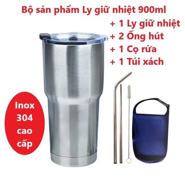 Ly Giữ Nhiệt Yeti Thái Lan 900ml Kèm Túi Xách, 2 Ống Hút Và Cọ Rửa- ly giữ nhiệt - bình giữ nhiệt | BigBuy360 - bigbuy360.vn