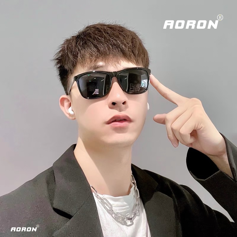 Ảnh Kính Mát Nam Nữ, Mắt Kính Phân Cực Thời Trang Chống Tia UV400, Gọng Kính Vuông Magie AK010 - AORON 3