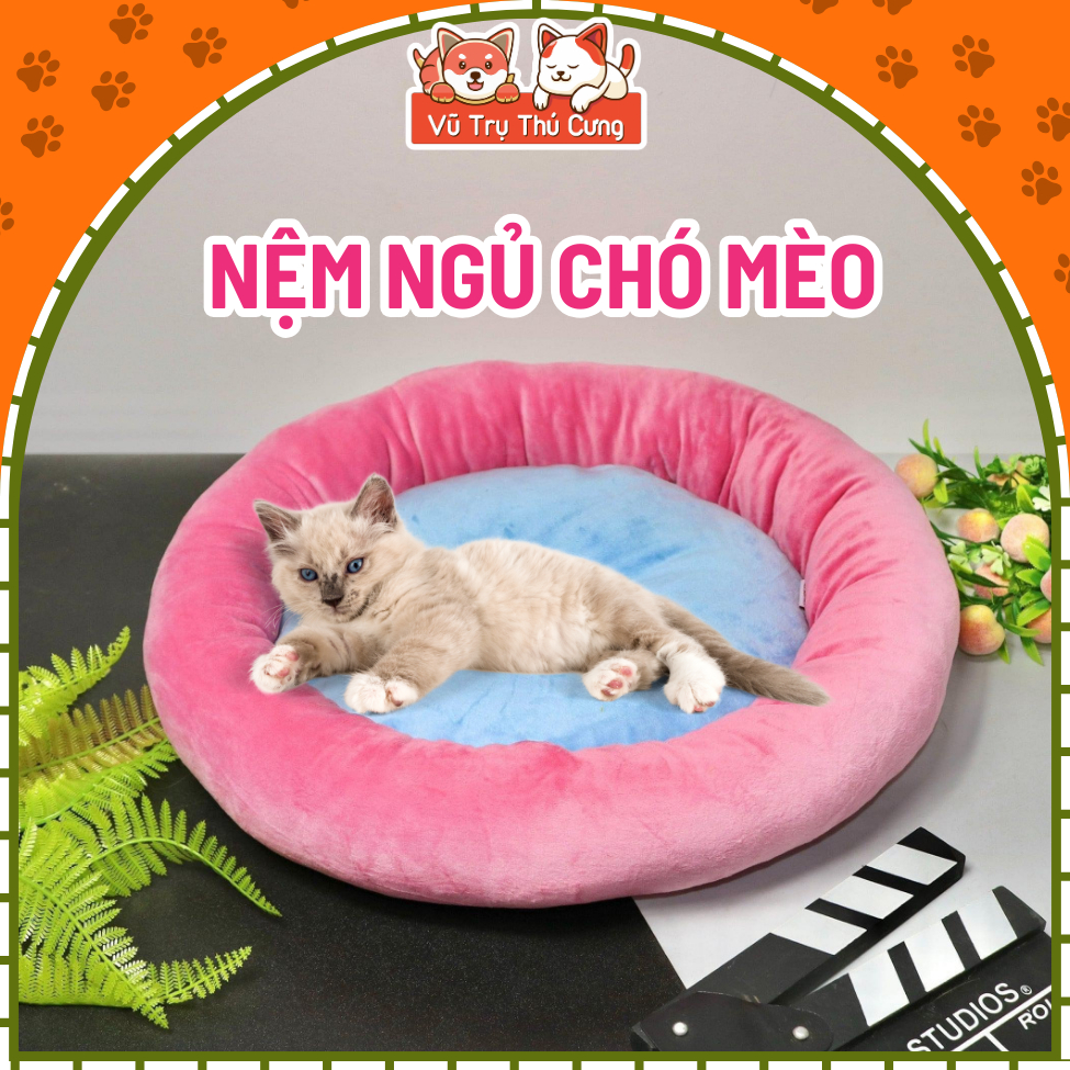 Nệm Ngủ Cho Chó Mèo Bằng Vải Nhung Size 40cm