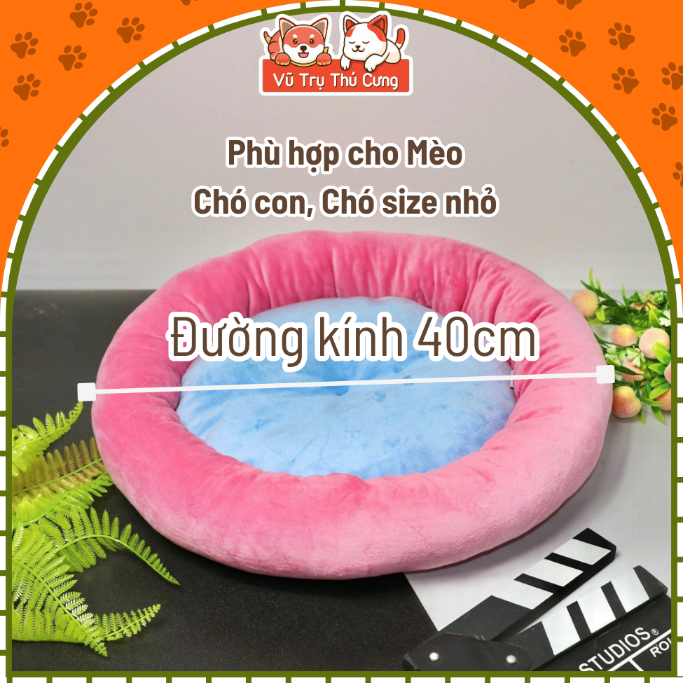 Nệm Ngủ Cho Chó Mèo Bằng Vải Nhung Size 40cm