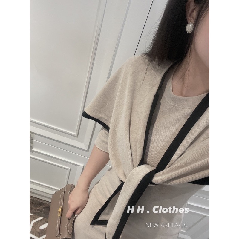 Váy len body kèm khăn dáng dài, váy len chất lông thỏ thiết kế sang chảnh gemy_official