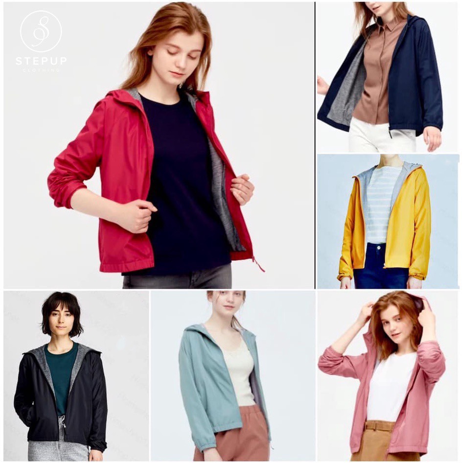 Áo Gió Nữ 2 Lớp, Áo Khoác Dư Đẹp Lót Cotton Mềm Mại Chống Nước  Tránh Gió Kèm Mũ Có Thể Tháo Rời