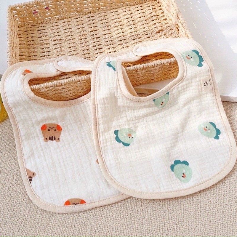 Yếm Chữ U Xô Muslin, Xô Hàn Cao Cấp Siêu Mềm Mại Cho Bé