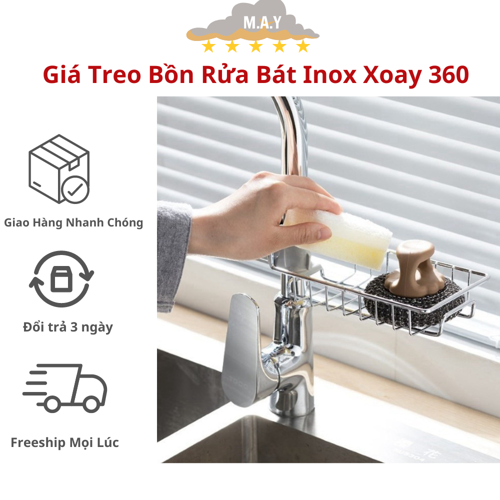 Giá Treo Bồn Rửa Bát Inox Đa Năng Xoay 360 độ, Giỏ Treo Bồn Rửa Bát ...