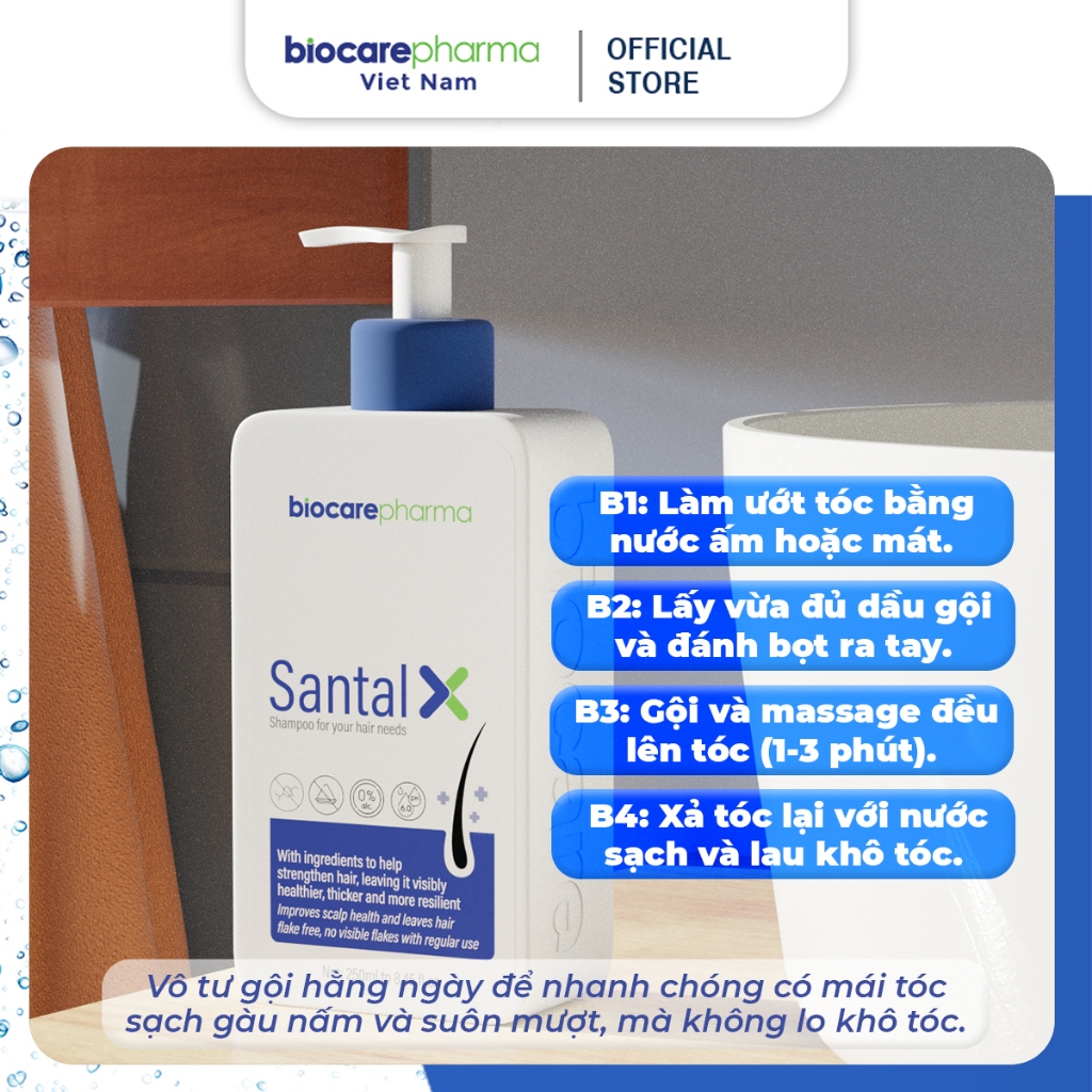 Ảnh Dầu gội sạch gàu cho da đầu gàu nấm ngứa SANTAL X Biocarepharma 250ml. 3