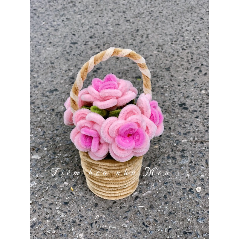 Giỏ hoa hồng mini kẽm nhung | Shopee Việt Nam