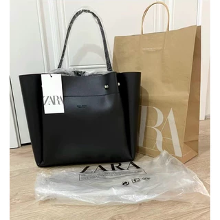 (Vừa laptop 13-14inch) Túi Tote Da Za.Ra màu đen, màu nâu, màu kem dành cho nam và nữ