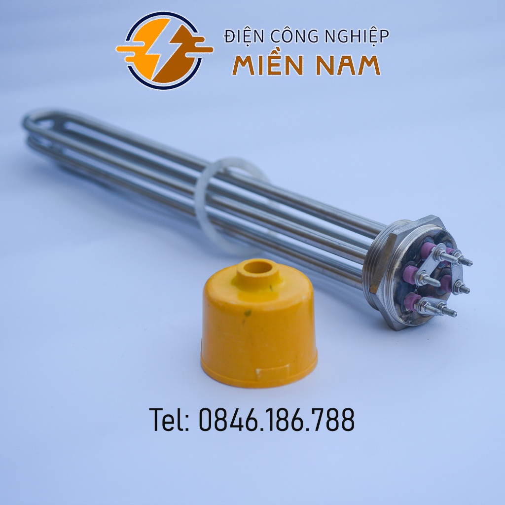 Điện trở củ ren, thanh nhiệt phi 59 sợi đốt Inox 304,công suất 6Kw, 9kw ...