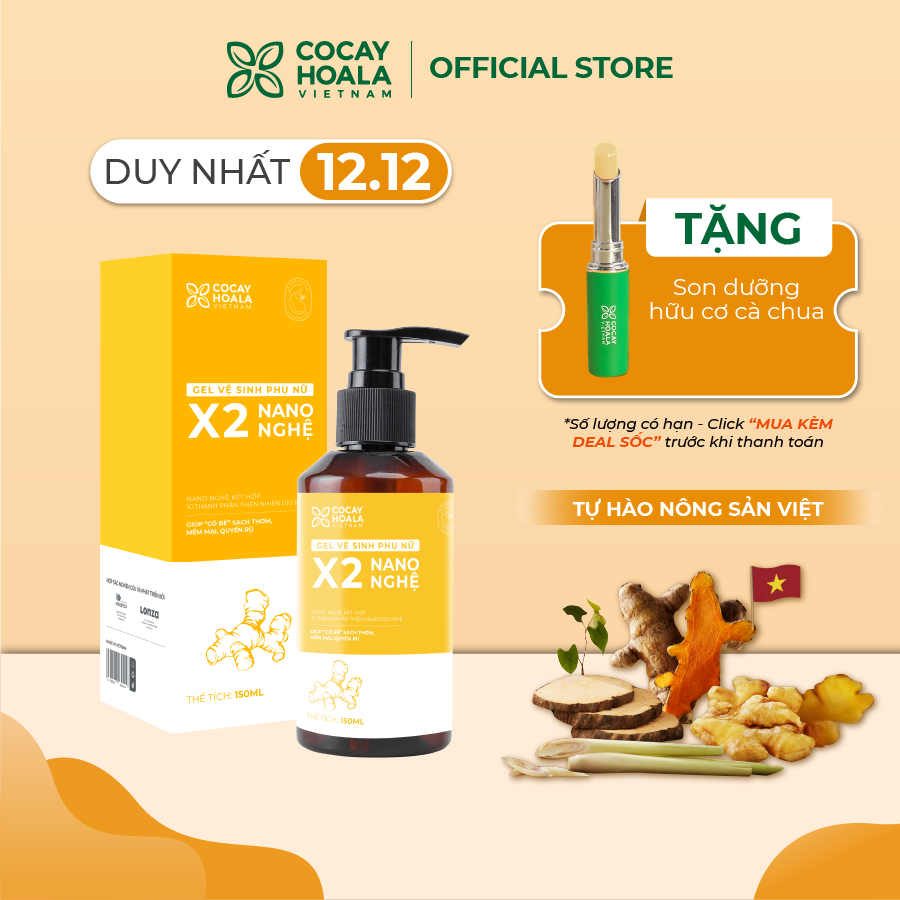 🆗.(Đã bán 20,3k) Dung dịch vệ sinh phụ nữ Gel X2 Nano Nghệ Giảm Ngứa Cỏ Cây Hoa Lá dung tích 150 ml