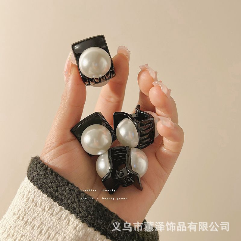 Kẹp tóc càng cua mini gắn ngọc trai nhân tạo phong cách tiểu thư, công chúa KM23