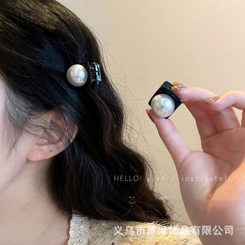 Kẹp tóc càng cua mini gắn ngọc trai nhân tạo phong cách tiểu thư, công chúa KM23