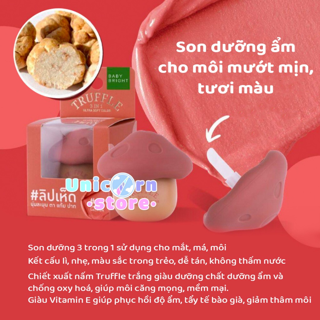 Son Nấm Truffle 3 Trong 1 Baby Bright Ultra Soft Color 6G