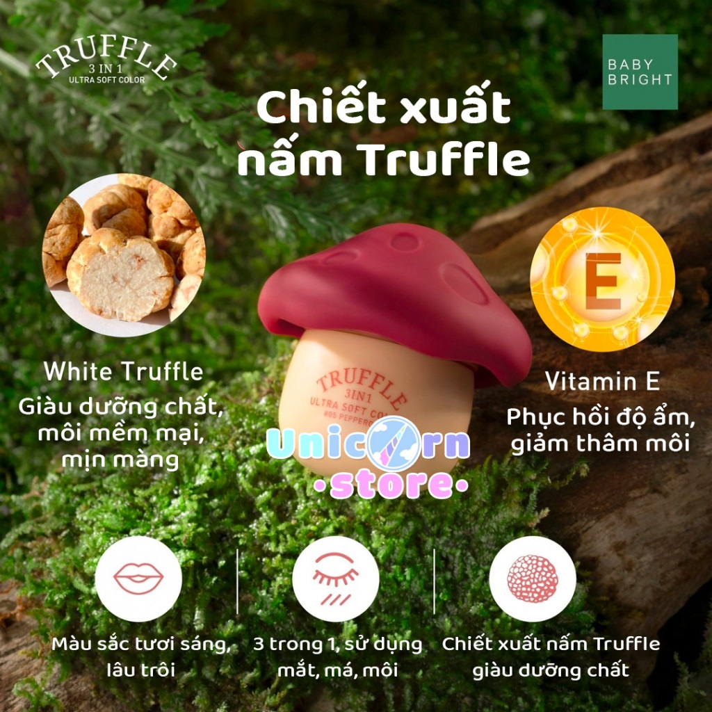 Son Nấm Truffle 3 Trong 1 Baby Bright Ultra Soft Color 6G
