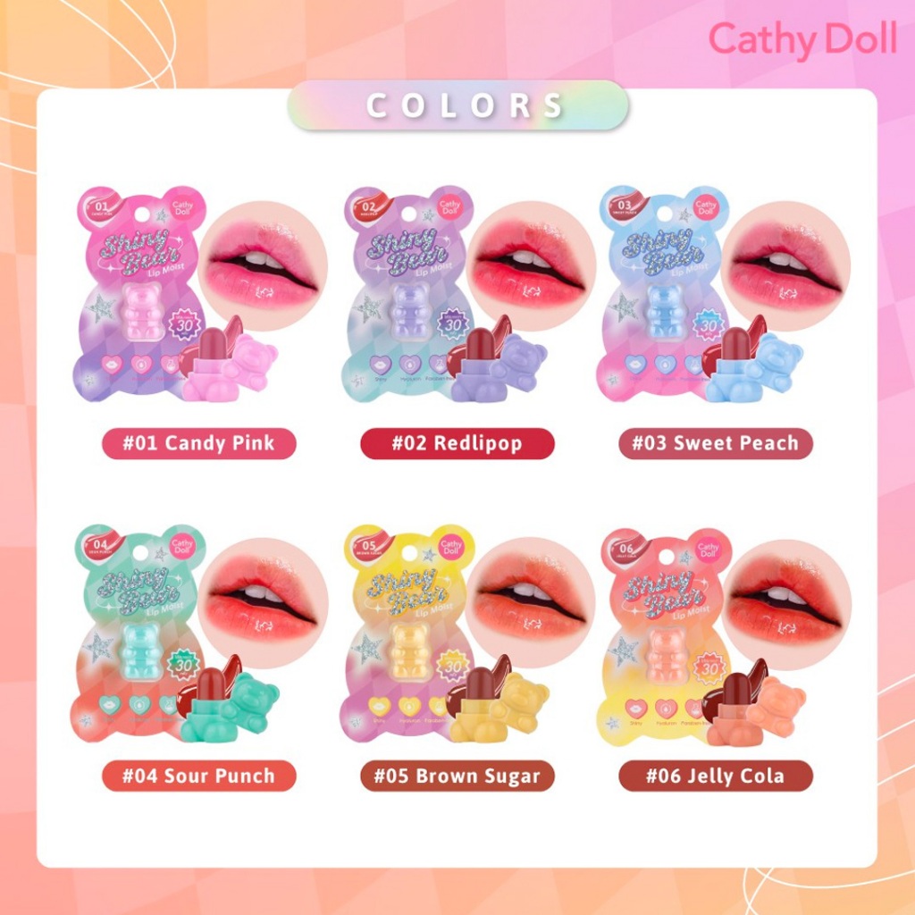 Son Dưỡng Môi Có Màu Hình Gấu Dễ Thương Cathy Doll Shiny Bear Lip Moist 1.1G