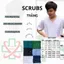 Bộ scrubs cổ V - Trắng phục vụ cho phòng khám, bệnh viện, spa, thẩm mĩ viện và các cơ sở y tế