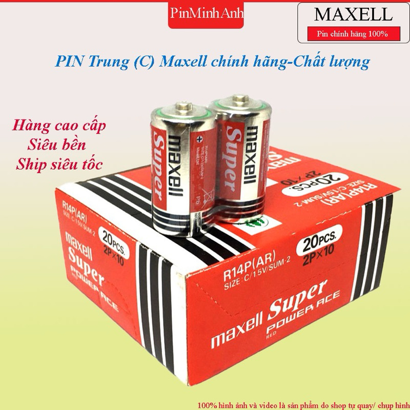 Pin trung Maxell vỉ 2 viên R14P chính hãng dung lượng cao | Shopee Việt Nam