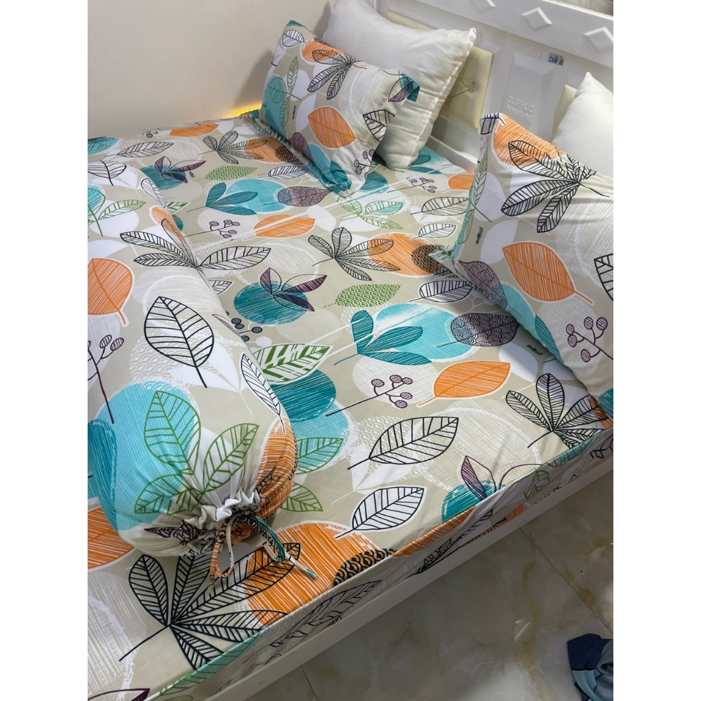 BỘ GA THUN LẠNH HOA LÁ ĐỦ MÀU ĐỦ SIZE thun mát lạnh, dễ giặt nhanh khô, không xù lông hoàng hà bedding