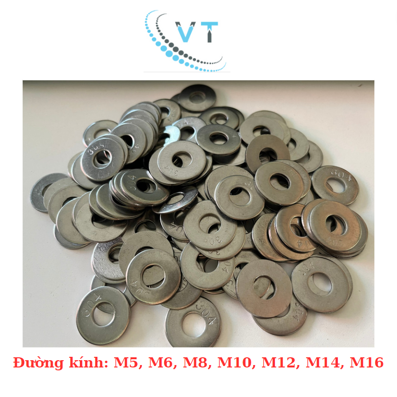 [Túi 10 Cái] Long Đền Tròn INOX 304 - Vòng Đệm Phẳng M4 M5 M6 M8 M10 M12 M14 M16 - Thép Không Gỉ Sáng Bóng, Chống Ăn Mòn