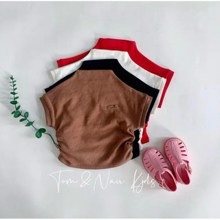 A23-Áo cộc tay cổ hến bé gái đính tag cực sang - Size 8-35Kg