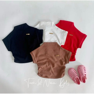 A23-Áo cộc tay cổ hến bé gái đính tag cực sang - Size 8-35Kg