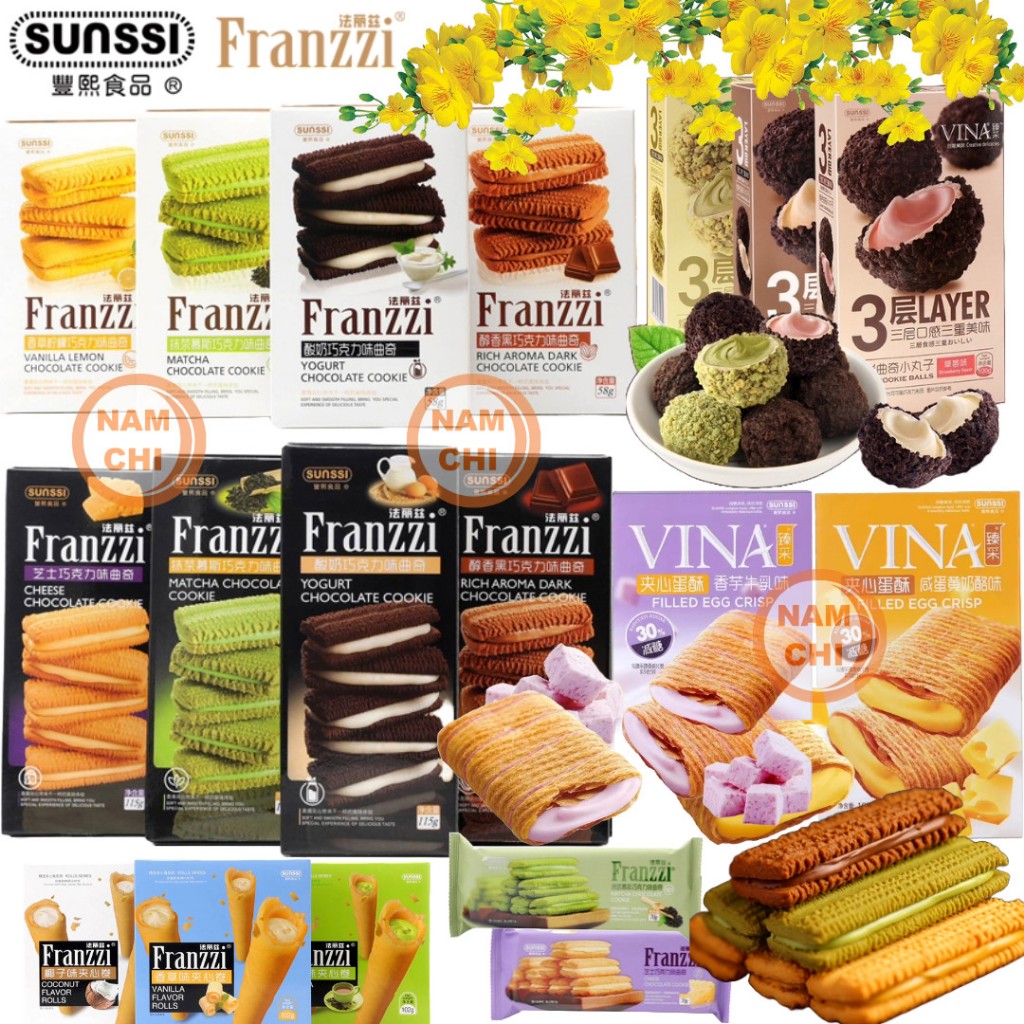[HỘP 115g] Bánh Quy Kẹp Kem FRANZZI 115g - HongKong | Shopee Việt Nam