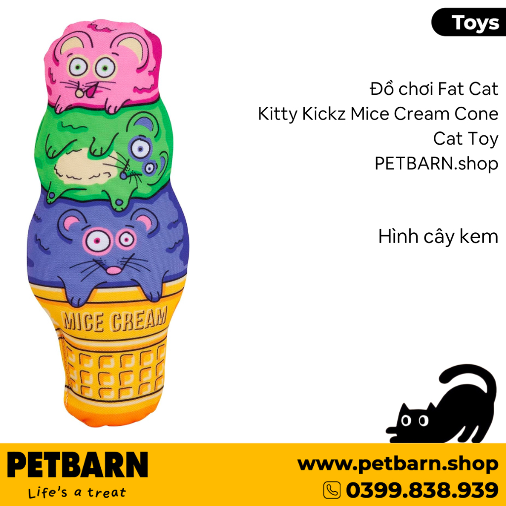 Đồ chơi Fat Cat Kitty Kickz Mice Cream Cone Cat Toy - Hình cây kem PETBARN | Shopee Việt Nam
