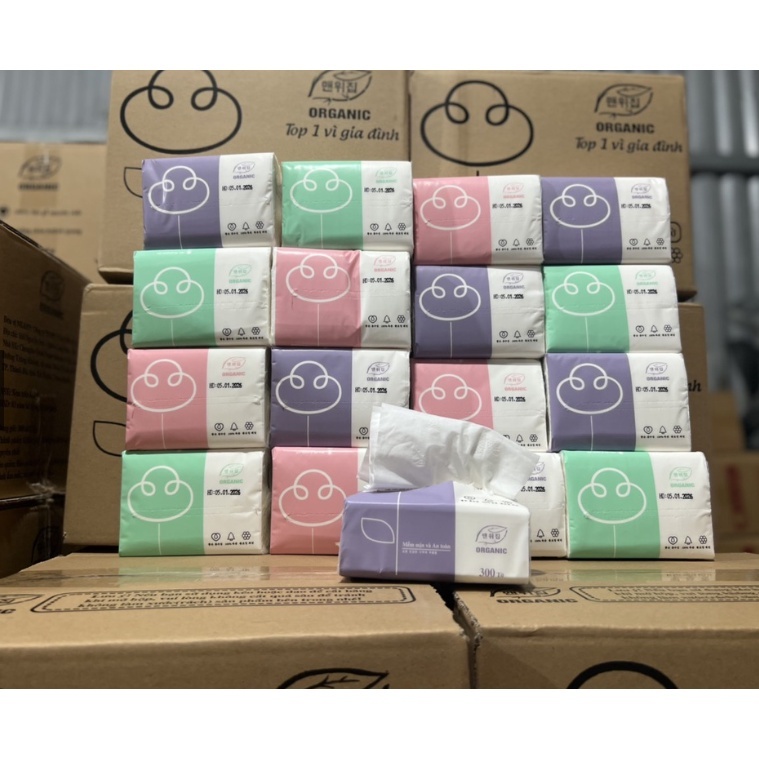 Thùng 30 gói giấy ăn Organic. Giấy cao cấp siêu dai thân thiện môi trường🍀[Rẻ vô địch] AMIZIN