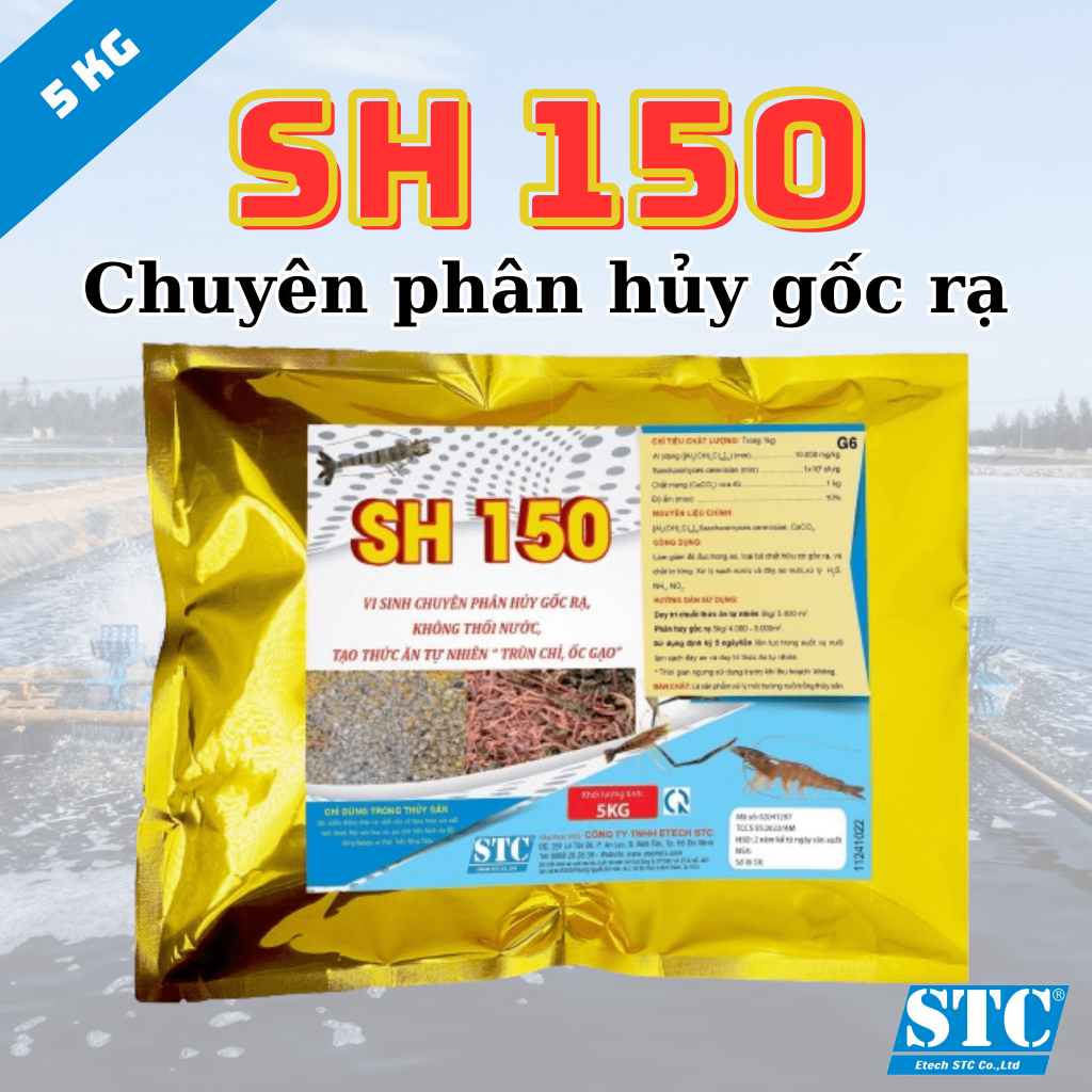 SH 150 Vi sinh chuyên phân hủy gốc rạ, không thối nước, tạo thức ăn tự ...