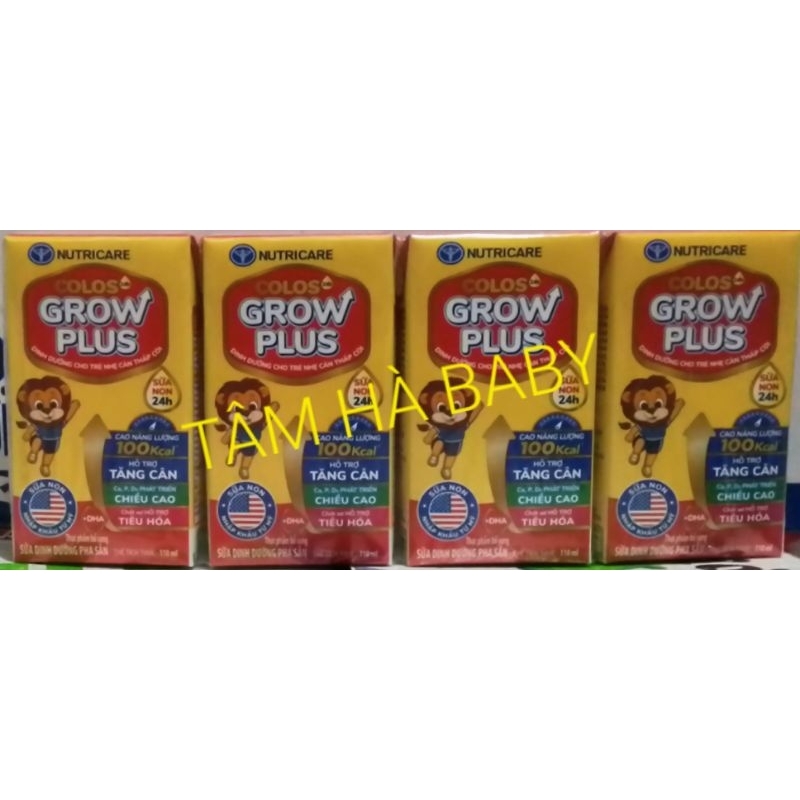 Vỉ sữa pha sẵn Nutricare Colos Grow Plus (vỉ 4 hộp x 110 ml) ( bách hóa ...