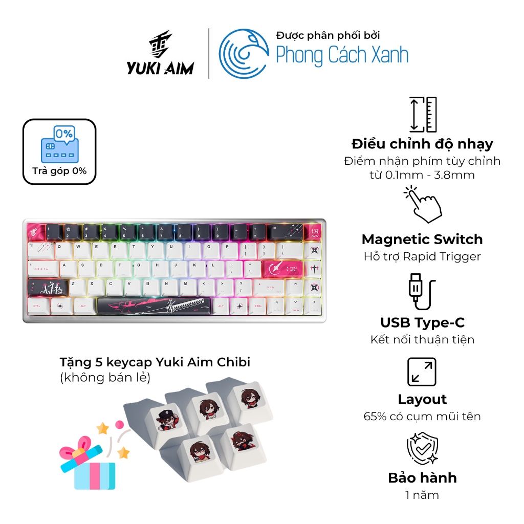 Bàn phím cơ Yuki Aim Polar 65 Katana Edition - Hiragana (Limited