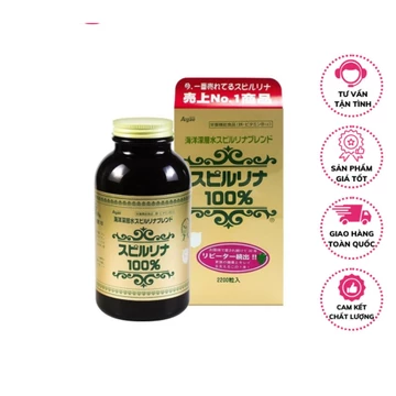 Tảo Xoắn Nhật Bản, Viên Tảo Xoắn Spirulina Hộp 2200 Viên - Tảo Tem Đỏ Tăng Cường Hệ Thống Miễn Dịch
