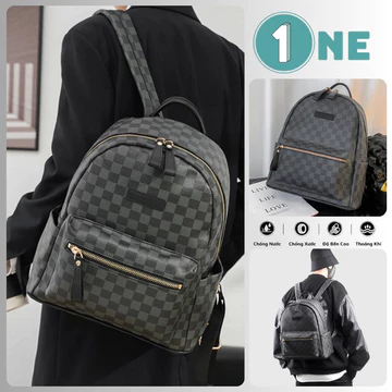 Unisex Korean-Style PU Leather Backpack – Fits Laptop, for School