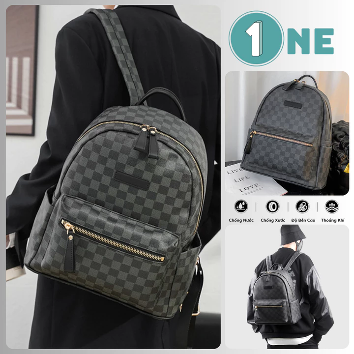 Balo Da Đi Học Balô Da Thời Trang Nam Nữ Cặp Da Pu Cao Cấp Ba Lô Da Cặp Đi Học Ulzzang Balo Đựng Laptop 14 Inh - 1919