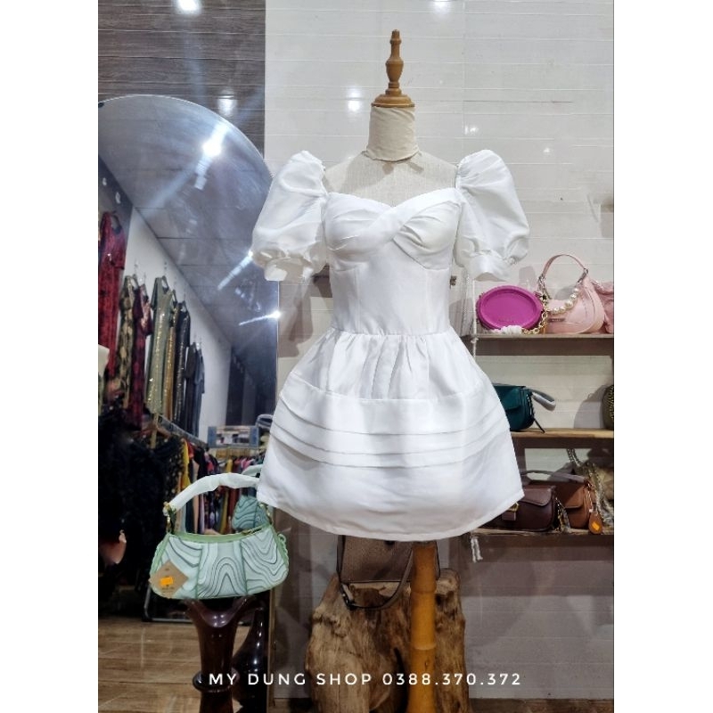 ĐẦM XÒE NGẮN TAY PHỒNG TAFFETA