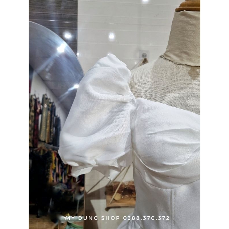 ĐẦM XÒE NGẮN TAY PHỒNG TAFFETA