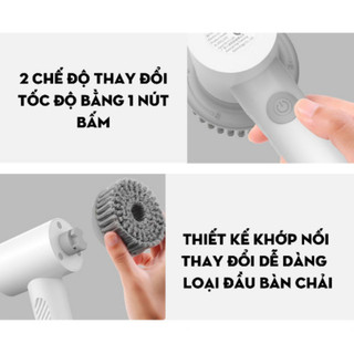 Máy Cọ Rửa Cầm Tay Đa Năng Xiaoda 5 Trong 1 Sạc Điện USB, Bàn Chải Sử Dụng Mọi Nơi, Bảo Hành 2 Năm