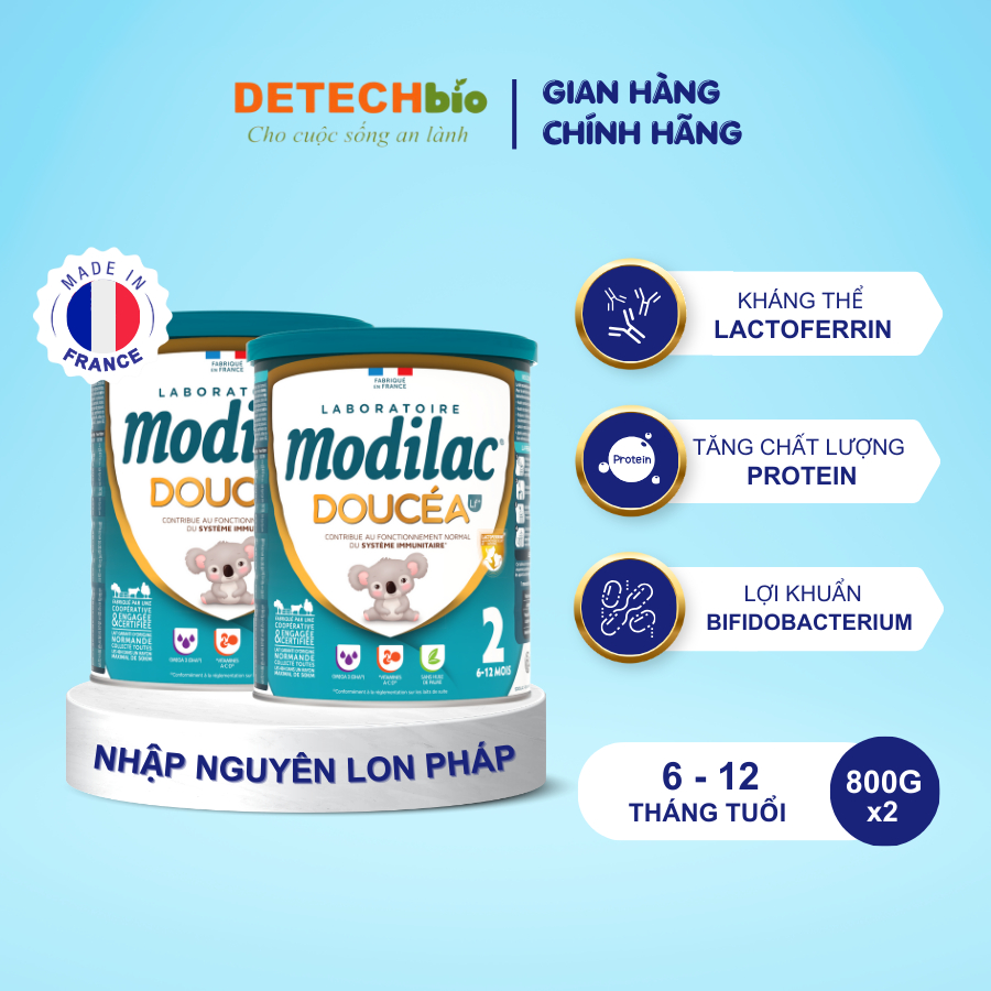 Combo 2 lon Sữa bột Modilac Doucéa 2 800g, tăng cân cho bé từ 6-12 ...
