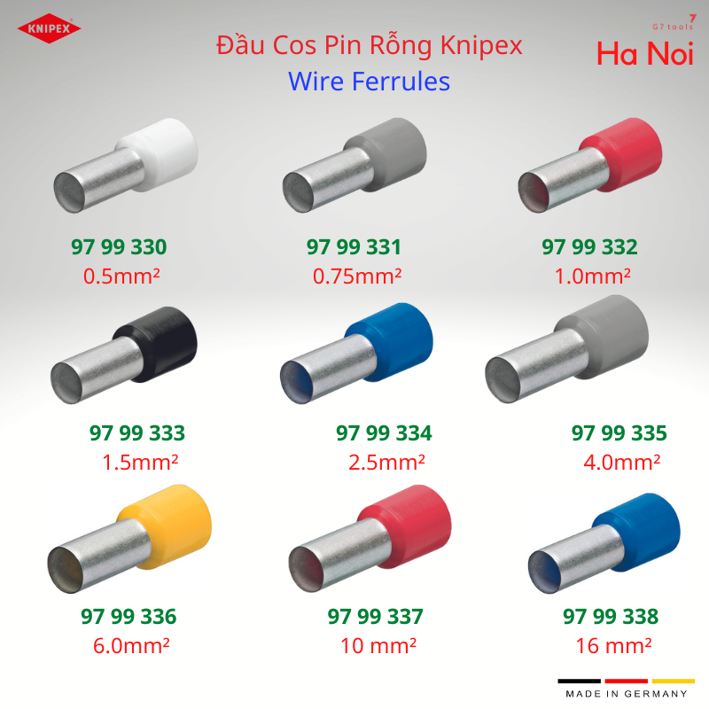 Knipex Đầu Cos Pin Rỗng Cao Cấp Tiết Diện Từ 0.5 - 16mm² - Sản Xuất Tại ...