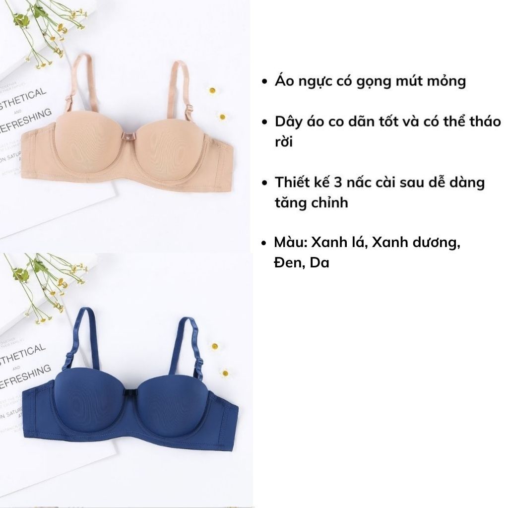 Áo ngực nữ đúc su thun lạnh có gọng đệm mút dày không dây mặc cúp ngực nâng ngực sexy LANIXA A2025