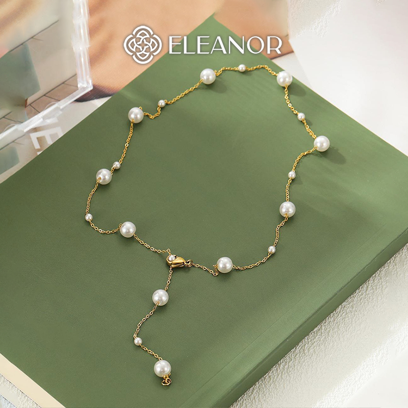 Dây chuyền nữ Eleanor Accessories choker ngọc trai nhân tạo vòng cổ cá tính phụ kiện trang sức 4755